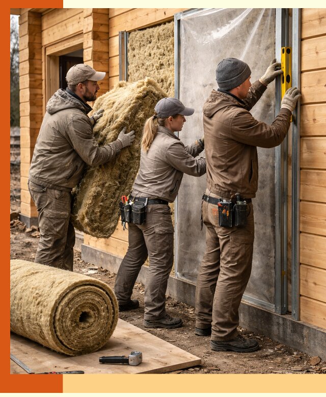 Утепление дома из двойного бруса в Перми качественно и надёжно